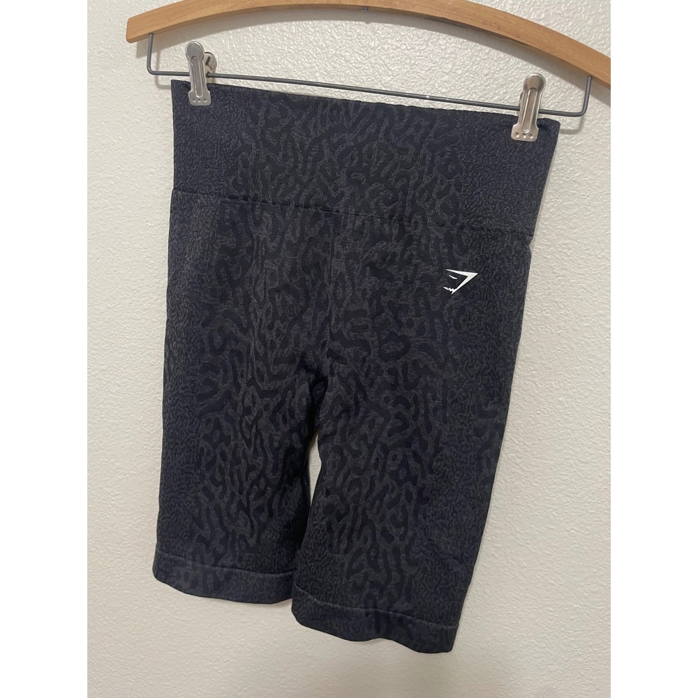 Gymshark Adapt Animal Seamless Shorts Women Medium Black High Rise Bike Cycling